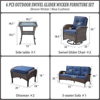 Belord 6 Piece Patio Conversation Sets - Image 2
