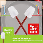 heffiso Silicone Rubber Spatula and Spoon Rubber Spatula Set of 3, High Heat Spatula Spoon, Commercial Spatula for Cooking, Commercial Rubber Spatula (3 Spoonula 16 Inches), White