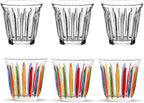 MHW-3BOMBER Small Glass Cups Set of 6 Drinking Glasses 3OZ Latte Glasses for Espresso, Beverage, Water, Whiskey, Juice, Cocktail, Beer G6192-OS