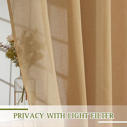 NICETOWN Sheer Linen Curtains 84 inch Long - Image 4