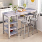AWQM 3-Piece Bar Table and Chairs Set, Modern Glay Table by AWQM
