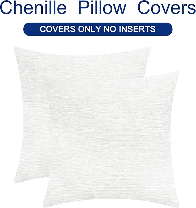 CaliTime Decorative Couch Throw Pillow Covers 22 X 22 Inches True White | Pack - Image 6