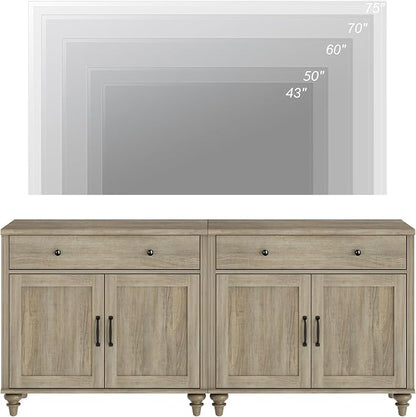 WAMPAT Farmhouse TV Stand for 75 inch TV - Image 4