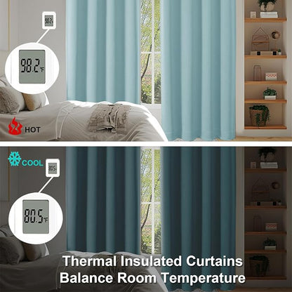 Simplebrand Ava Aqua Short Blackout Curtains - Image 6
