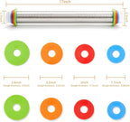 Rolling Pin with Thickness Rings, Fulimax 17" Adjustable Stainless Steel Rolling Pins for Baking, Dough Roller for Fondant Pizza, Pie, Pasta, Cookies, Cakes, Kitchen Baking Supplies