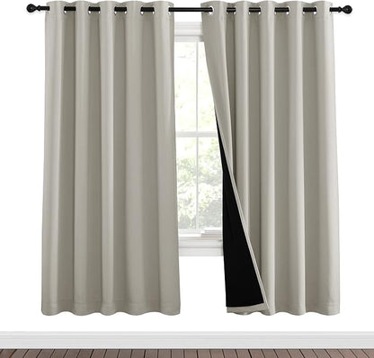 NICETOWN 100% Blackout Window Curtain Panels, Full Light Blocking Drapes - Image 2