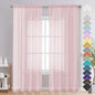 Blush Pink Sheer Curtains 84 Inches Long 2 Panels by OVZME