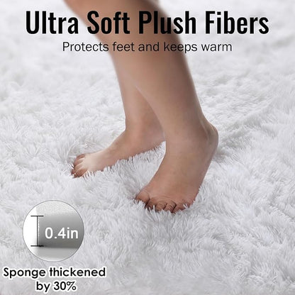 Soft Comfy White Area Rugs for Bedroom Boys Living Room Fluffy Furry Carpet - Image 6