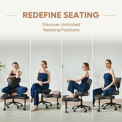 Pinmoco Ergonomic Cross Legged Chair, 360° Swivel Meditation Chair - Image 7