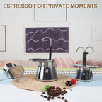Uncoated 1 Cup Single Tube Moka Pot 304 Thickened Stainless Steel Mini Coffee Maker Stovetop Espresso Coffeemaker Italian Classic Style Brewing Greca Cafe Mocha Machine for Camping Travel Home 90ml