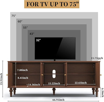 3More 67" Mid Century Modern TV Stand - Image 2