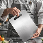 2 Pack Titanium Cutting Board - 100% Pure Titanium Cutting Boards For Kitche,Easy to clean, Double-sided food-grade Cutting Board For Meats, Fruits And Vegetables (M+L)