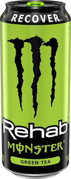 Monster Energy Rehab Green Tea + Energy, Energy Iced Tea, Energy Drink 15.5 Ounce (Pack of 15)