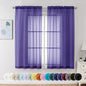 Chyhomenyc Purple Sheer Curtains 54 Inch Long 2 Panels, Light Filtering Rod by Chyhomenyc