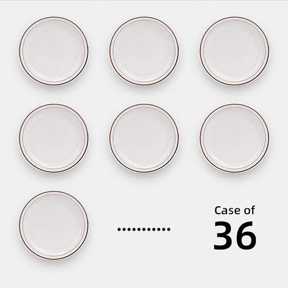 Stoneware Narrow Rim Brown Speckle, Plate 5.5", Case of 36