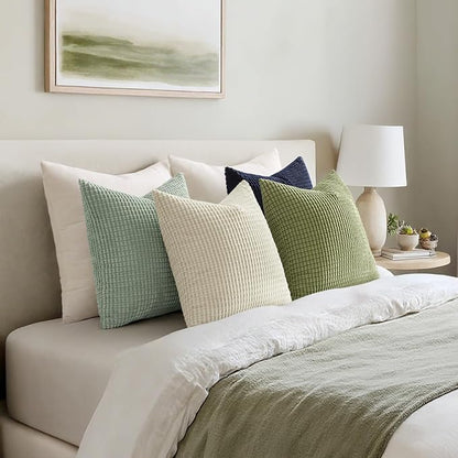 MIULEE Modern Farmhouse Decorative Spring Pillow Covers 18x18 Inch Set of 4 - Image 5