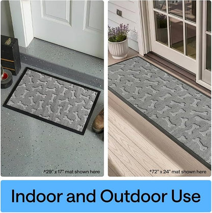 GORILLA GRIP 100% Waterproof All-Season WeatherMAX Doormat, US Designed Natural - Image 9