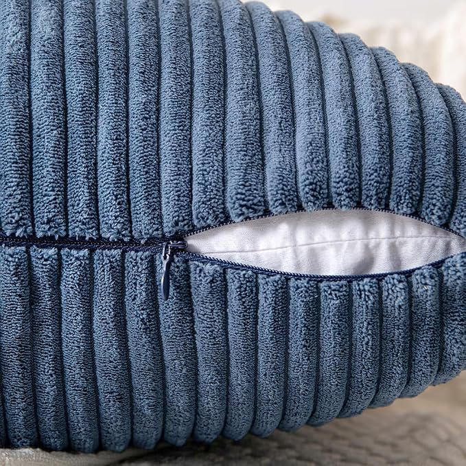 MIULEE Dusty Blue Decorative Euro Sham Pillow Covers 24x24 Inch 2 Pack | - Image 6