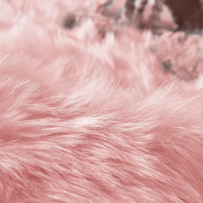 Goolela Pink Area Rugs 10x12 Fluffy Fuzzy Furry Rug - Image 7