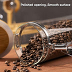 Yangbaga Ground Coffee Storage Container with Shelf, 2×45OZ Glass Coffee and Sugar Container Set, Coffee Canisters with Airtight Lids and Scoop, Food Storage Jars for Kitchen,Nuts,Tea,Sugar