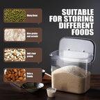 Rice Container - 25 Lbs/12KG/12L Rice Dispenser Storage with Measuring Cup Food Cereal Container Bins Pet Food Container Household for Kitchen Pantry Organization