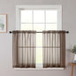 Chocolate Kitchen Curtains 30 Inch Length Tier 2 PCS, Solid Soft Airy Half by WelvetBLK