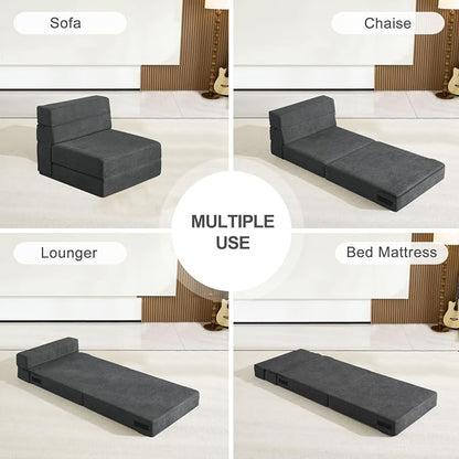 ANONER Fold Out Chair Bed Memory Foam - Image 4