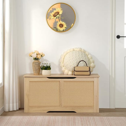 HOOBRO Storage Bench, 39.3" Toy Box, Rattan-Like Storage Chest, Sturdy Entryway - Image 6