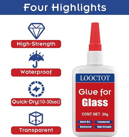 LOOCTOT 30g Glass Glue, Acrylic Adhesive, Super Instant Glue Bonding Between - Image 4