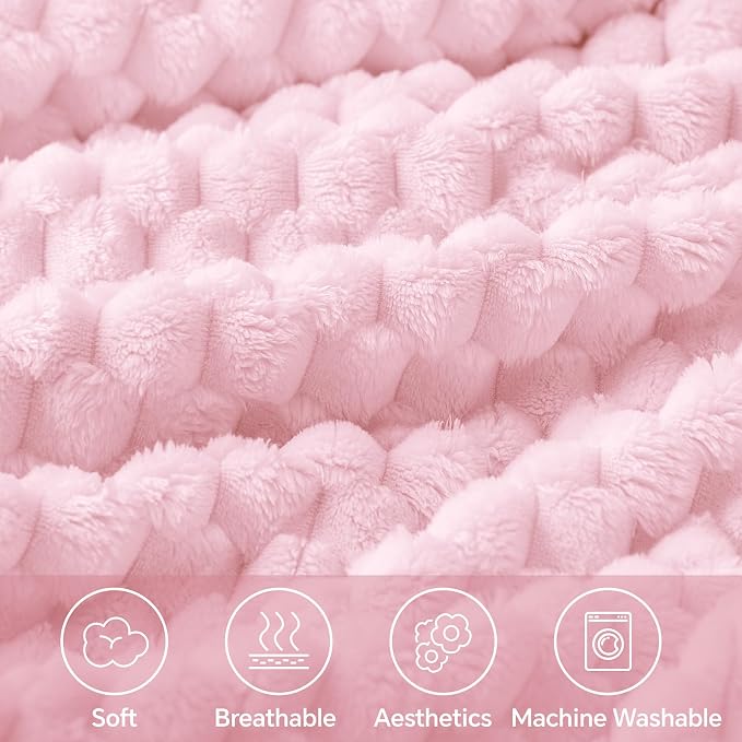 BEDELITE Twin Blanket for Couch, Soft Cozy Gifts for Women, Cherry Blossom | 3D - Image 3