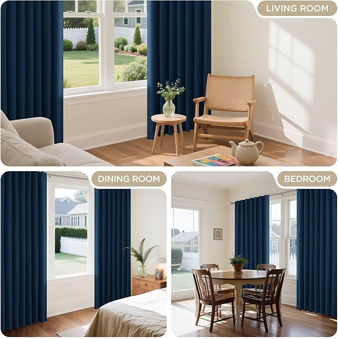 Joydeco Blackout Curtains 84 Inch Length 2 Panels Set, Thermal Insulated Black - Image 7