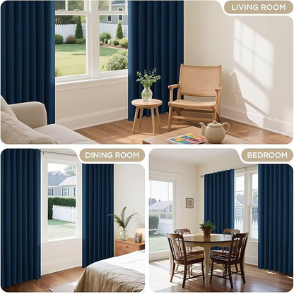 Joydeco Blackout Curtains 84 Inch Length 2 Panels Set, Thermal Insulated Black - Image 7
