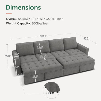 HONBAY Modular Sectional Sleeper Sofa - Image 2