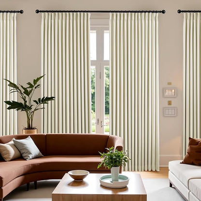 Pinch Pleated Linen Curtains 100% Blackout 102 Inches Long - Image 6