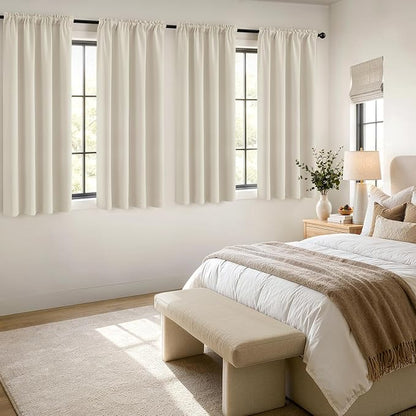 MIULEE Beige White Blackout Curtains 4 Panels Set 72 Inch Length Bedroom | - Image 5