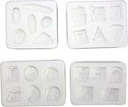 Lovely Small Items Silicone Fondant Molds Set For Cake Topper, Gumpaste, Candy & Chocolate, Polymer Clay and More (Rectangle Food Items)