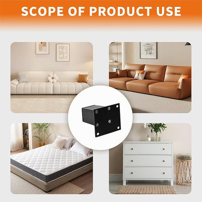 4Pcs 3Inch Metal Furniture Legs, Square Metal Cabinet Support Foot - Image 6