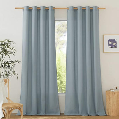 NICETOWN Rustic Linen 102 inch Long Curtains by NICETOWN