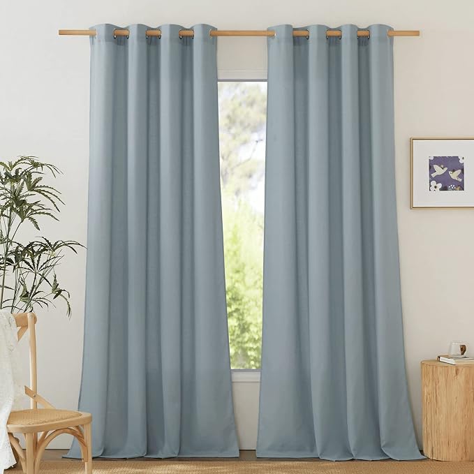 NICETOWN Rustic Linen 144 inch Long Curtains by NICETOWN