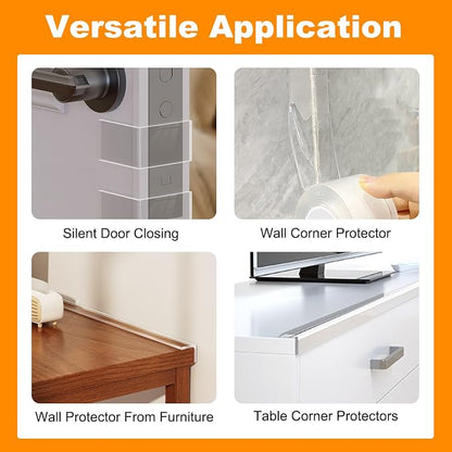 Clear Soft Corner Protectors for Furniture Strip, 0.8 in x 13.12 FT, Sharp Edge - Image 3