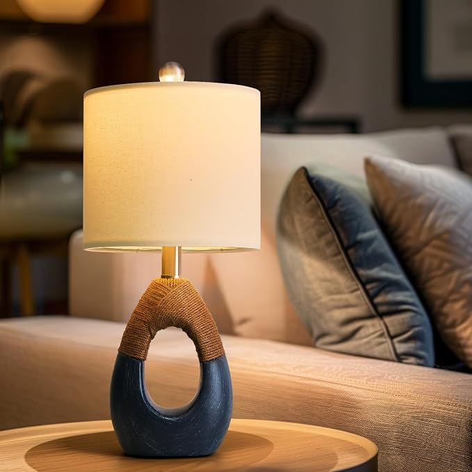OYEARS 19" Table Lamp for Living Room, Boho Lamp for Bedroom, Bedside for - Image 3