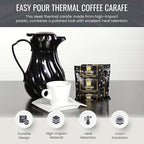 OCS Parts Easy Pour Thermal Coffee Carafe | 8-Inch Insulated Hot and Cold Beverage Pitcher Server for Coffee, Tea, Hot Chocolate and Water with Colored Tags for Easy Idenfication | 20-Ounce | Black