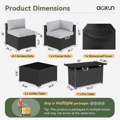 Aoxun 15 Piece Patio Furniture Set - Image 3
