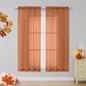Orange Sheer Curtains 63 inch Length 2 Panels by OVZME