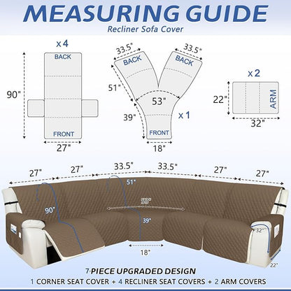 Arfntevss Recliner Sectional Couch Covers 1OO% Waterproof L Shape Sofa Cover - Image 2