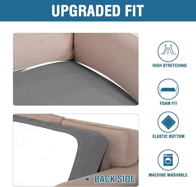 H.VERSAILTEX Super Stretch Individual Seat Cushion Covers, Thick Jacquard - Image 6