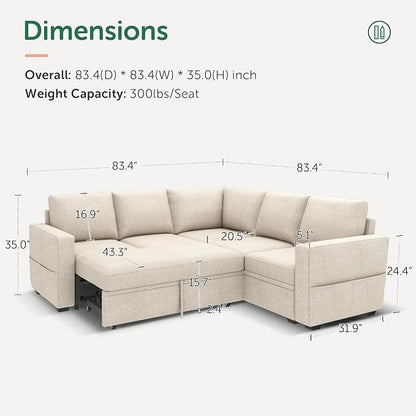 HONBAY Modular Sectional Sleeper Sofa - Image 2
