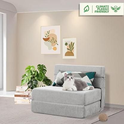 ANONER Folding Sofa Bed Couch Memory Foam Fold Out Chair Bed - Image 5