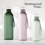 KIVY Slim Water Bottle 32oz [Lightweight & Shatterproof] Fits Backpack & Cupholder for Travel, Sports, School, Gym - Dark green water bottle no straw - Gym water bottle screw top - Dishwasher Safe