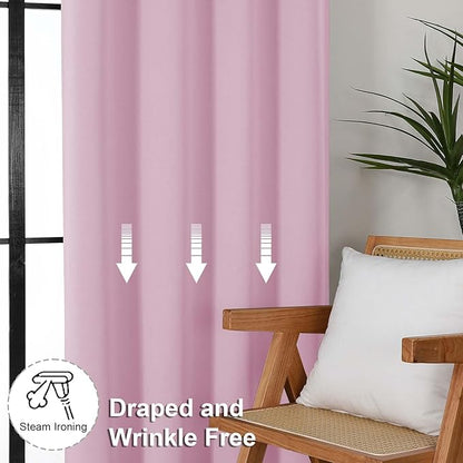 Simplebrand Ava Pink Short Blackout Curtains - Image 6